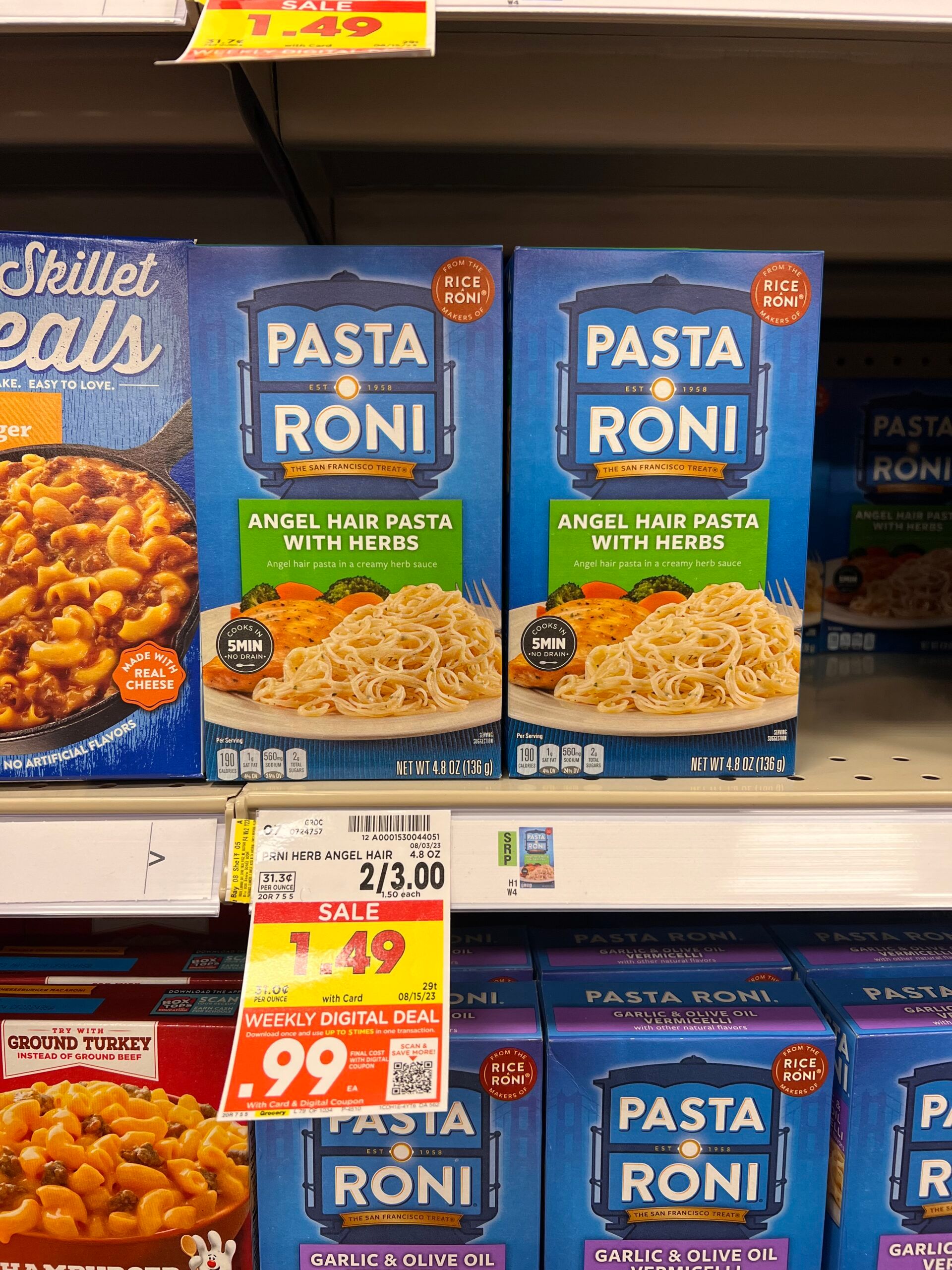 pasta roni kroger shelf image 3