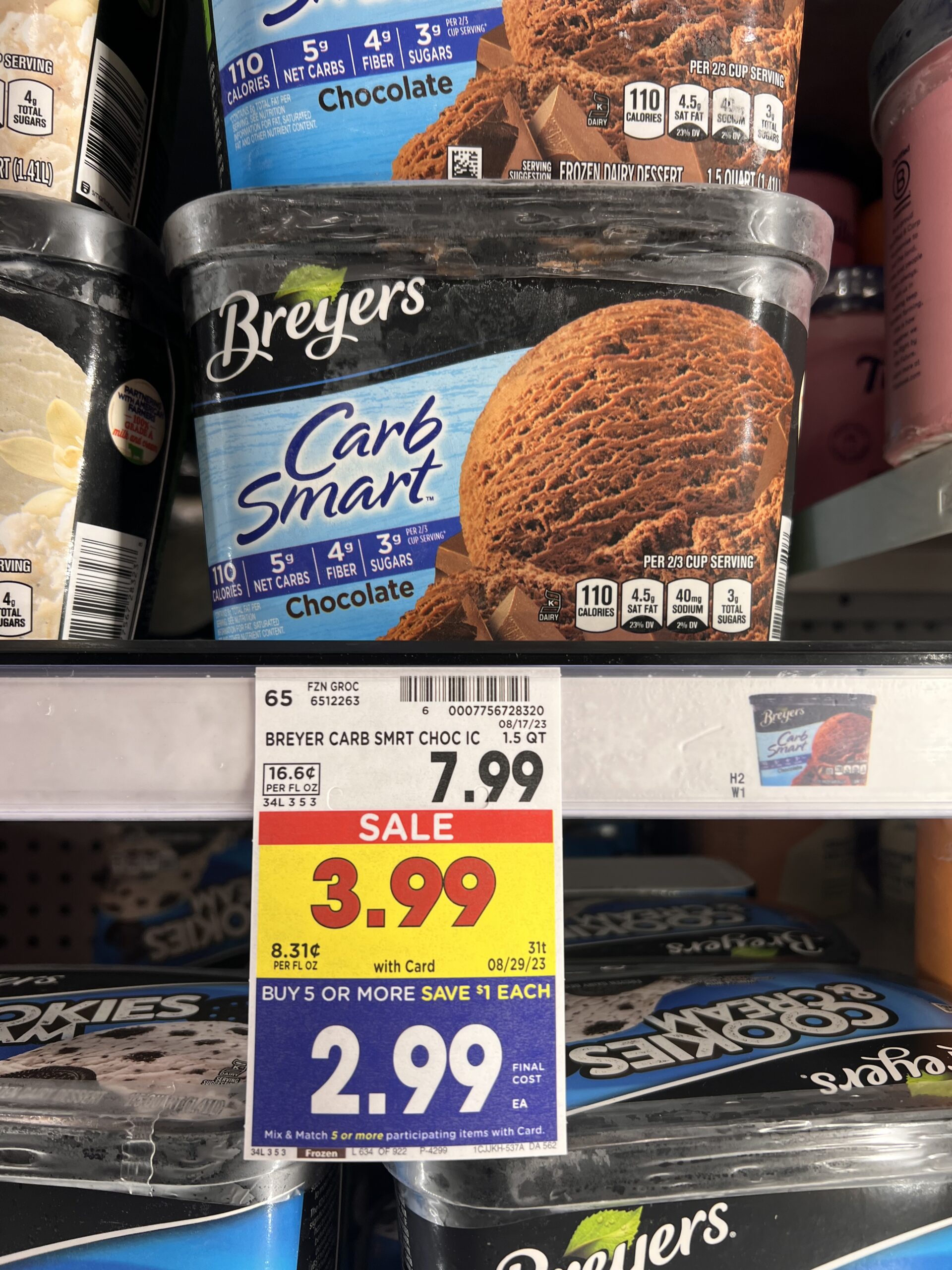 breyers carb smart kroger shelf image 2