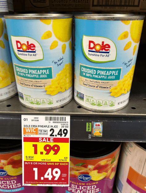 Dole Pineapple Kroger Shelf Image