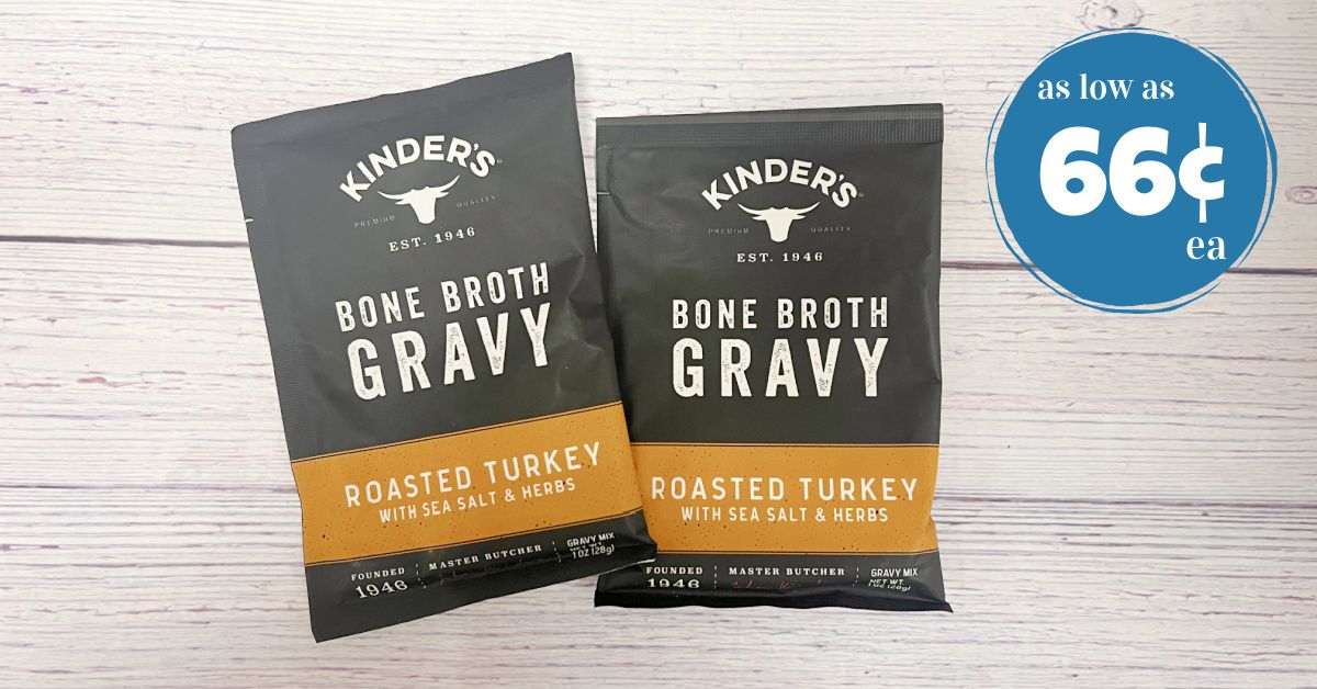 Kinder's Turkey Bone Broth Gravy as low as 66¢! Kroger Krazy