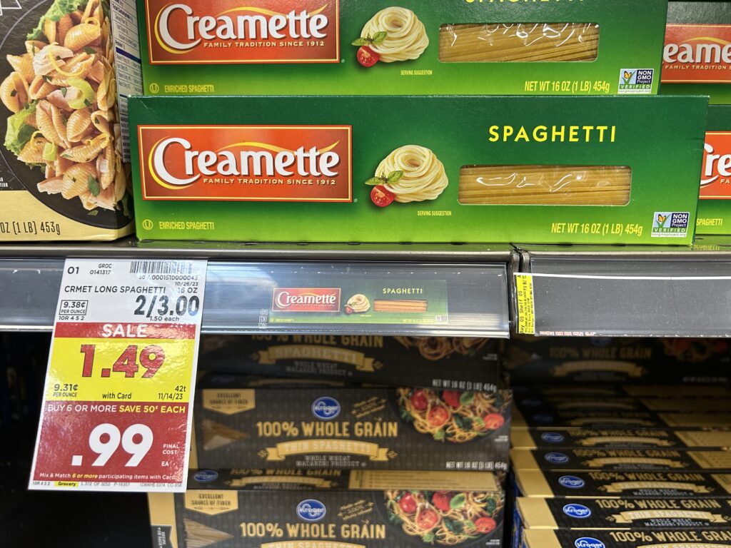 creamette pasta kroger shelf image 9