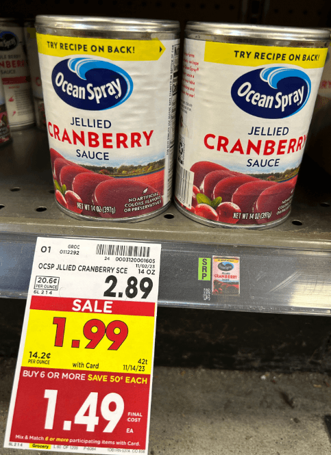 ocean spray cranberry sauce kroger shelf image 