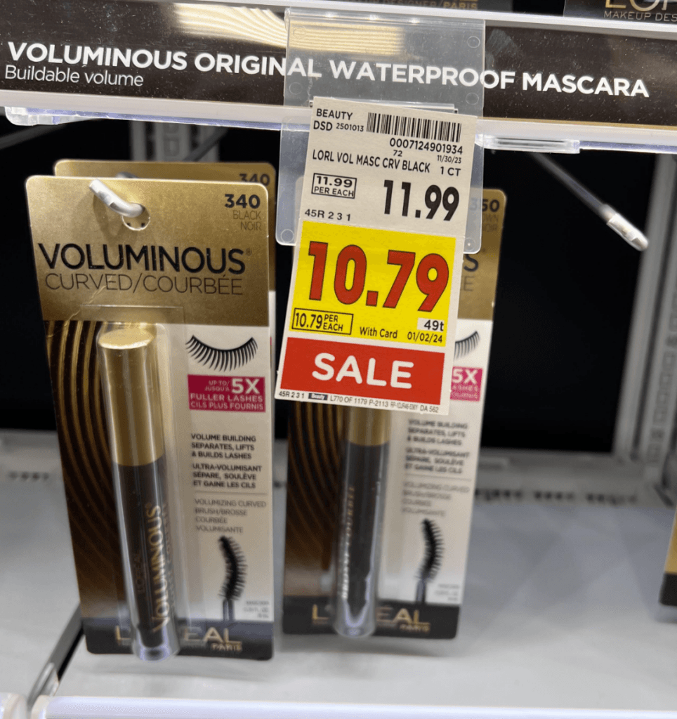 L'Oreal Voluminous Mascara Kroger Shelf Image