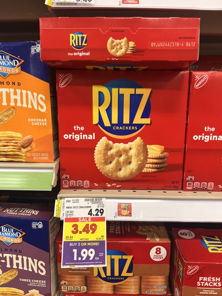 ritz crackers kroger shelf image