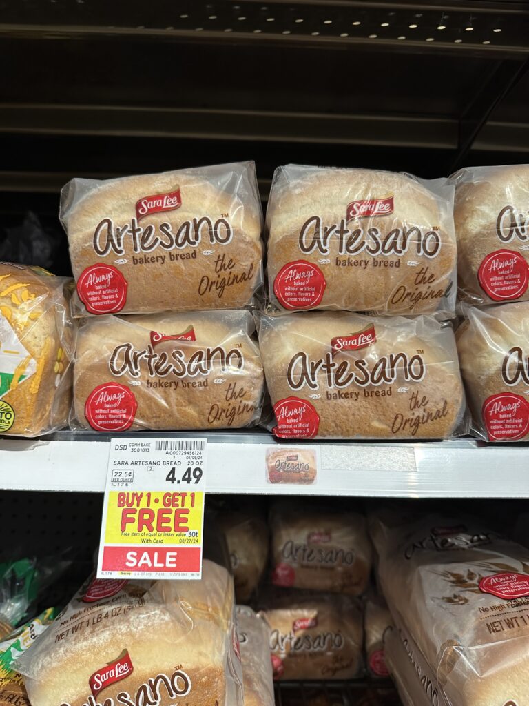 sara lee artesano bread kroger shelf Image