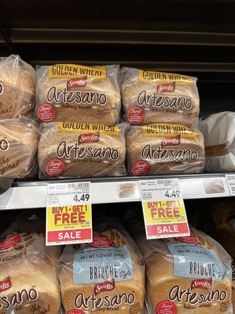 sara lee artesano bread kroger shelf Image