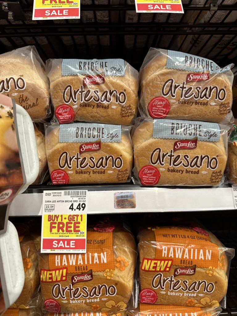 sara lee artesano bread kroger shelf Image