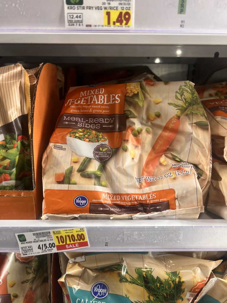 kroger frozen vegetables shelf images