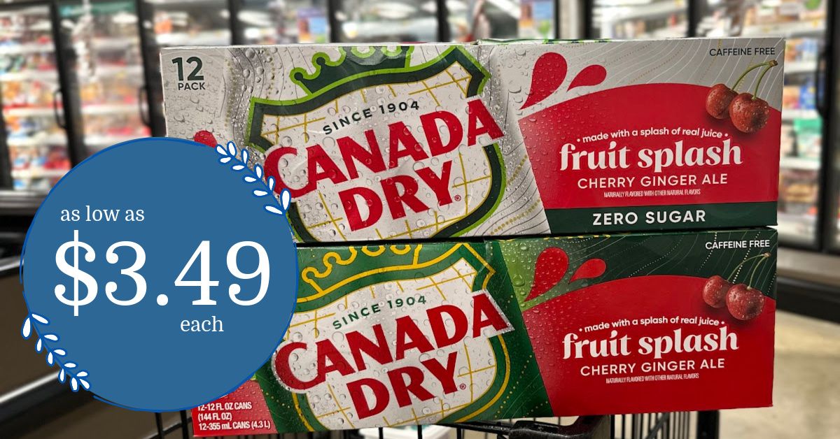 Canada Dry Fruit Splash Cherry Ginger Ale is as low as $3.49 each at ...