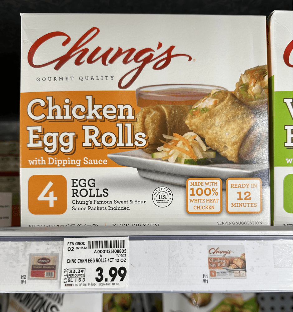 Chung's Egg Rolls Kroger Shelf Image