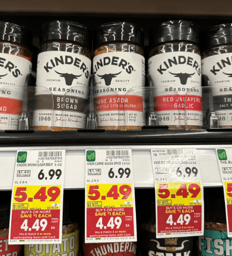 Kinder's Seasonings Kroger Shelf Image