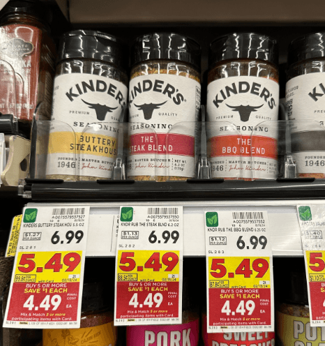 Kinder's Seasonings Kroger Shelf Image