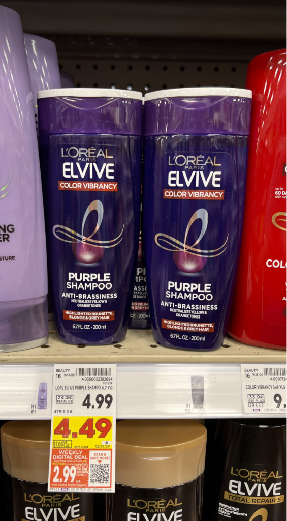 L'Oreal Elvive Shampoo & Conditioner Kroger Shelf Image