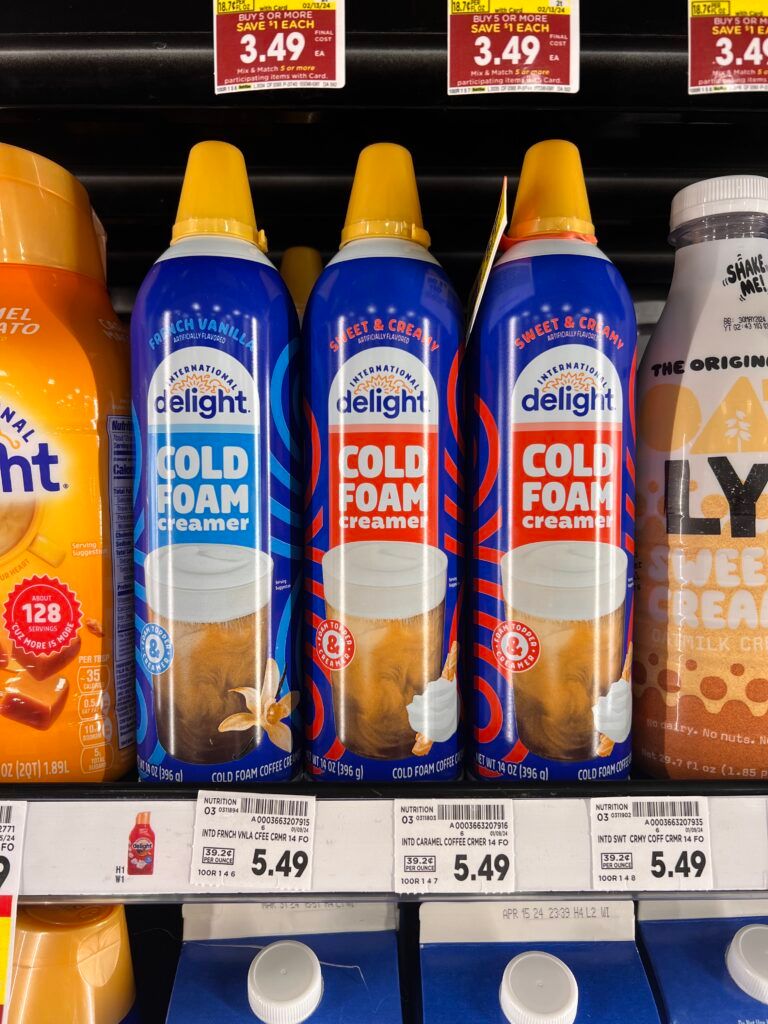 international delight cold foam cream kroger shelf image