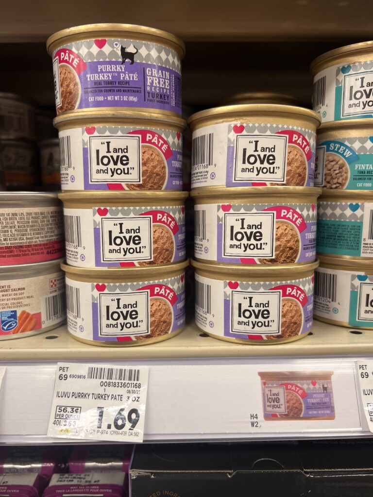 i and love and you wet cat food kroger shelf image