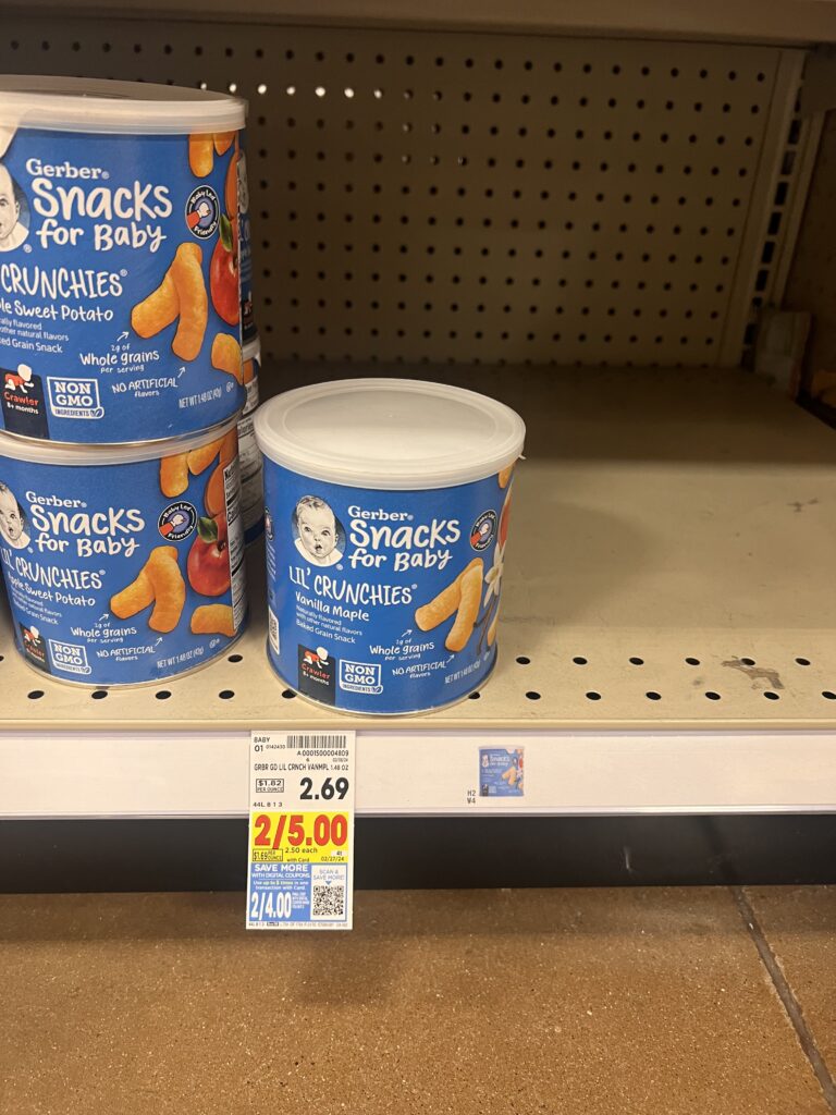 Gerber Snacks on display at a store