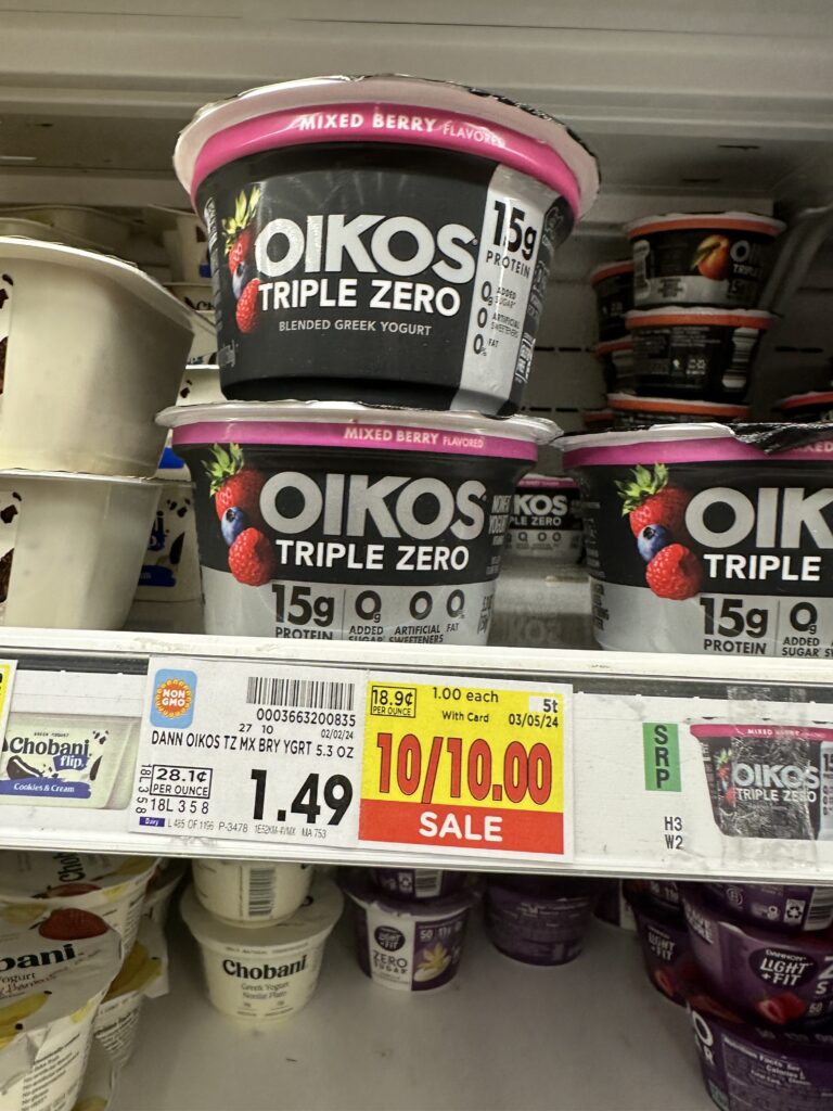 oikos yogurt kroger shelf image