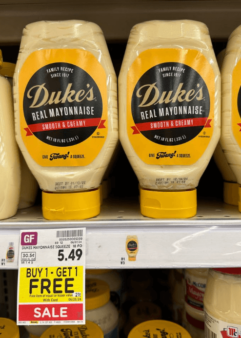 Duke's Mayonnaise Kroger Shelf Image