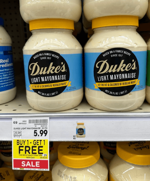 Duke's Mayonnaise Kroger Shelf Image