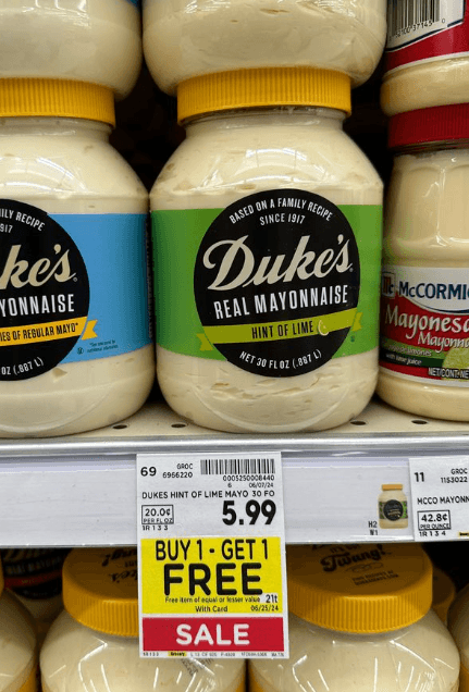 Duke's Mayonnaise Kroger Shelf Image