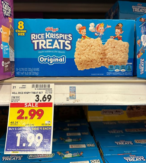 Kellogg's Rice Krispies Treats Kroger Shelf Image