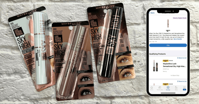 Maybelline Lash Sensational Sky High Mascara is $8.99 at Kroger ...