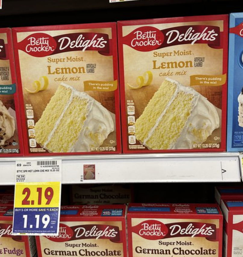 Betty Crocker Delights Cakes and Brownie Mixes Kroger Shelf Image