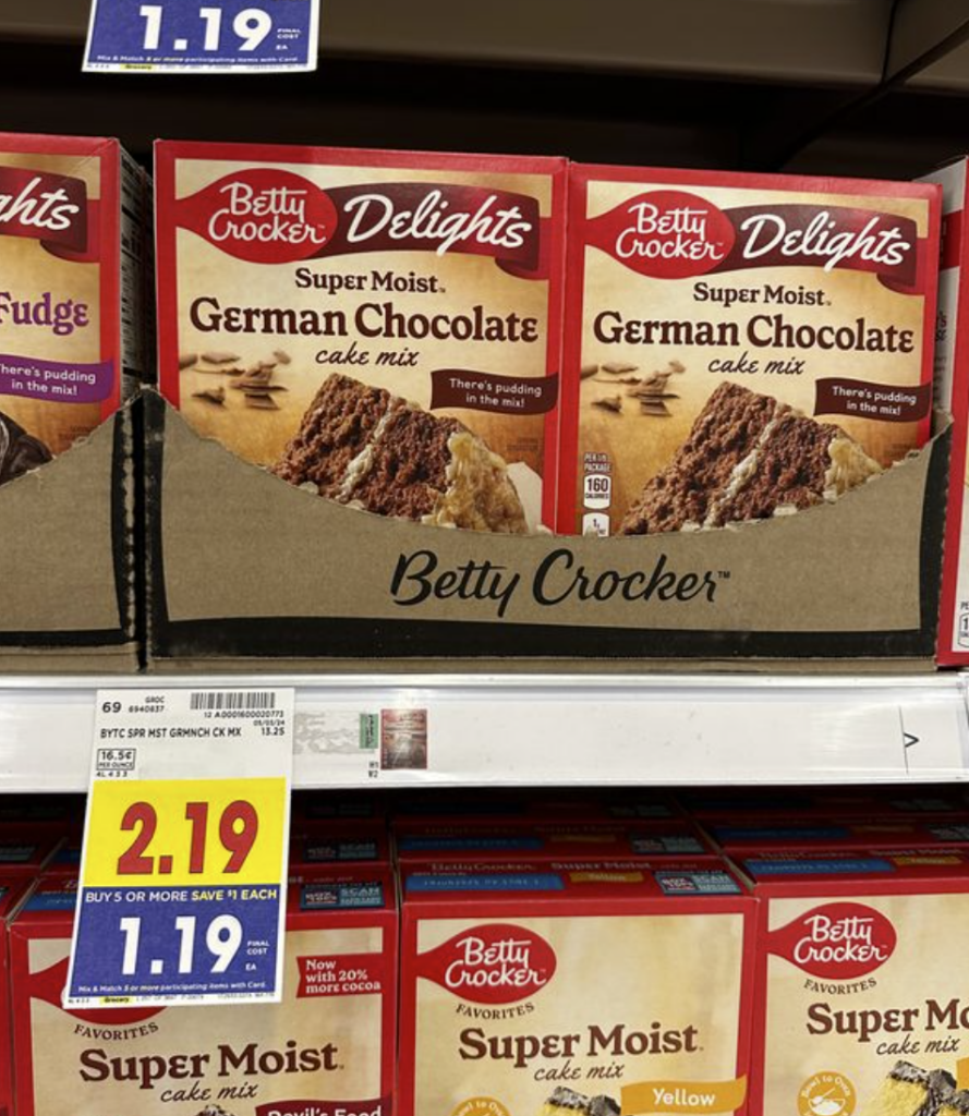 Betty Crocker Delights Cakes and Brownie Mixes Kroger Shelf Image
