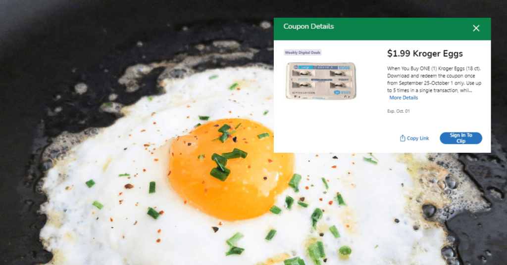 Kroger Eggs Digital Coupon weekly digital deal