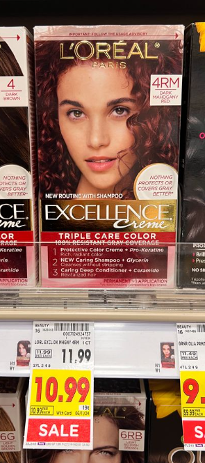 L'Oreal Excellence Hair Color Kroger Shelf Image