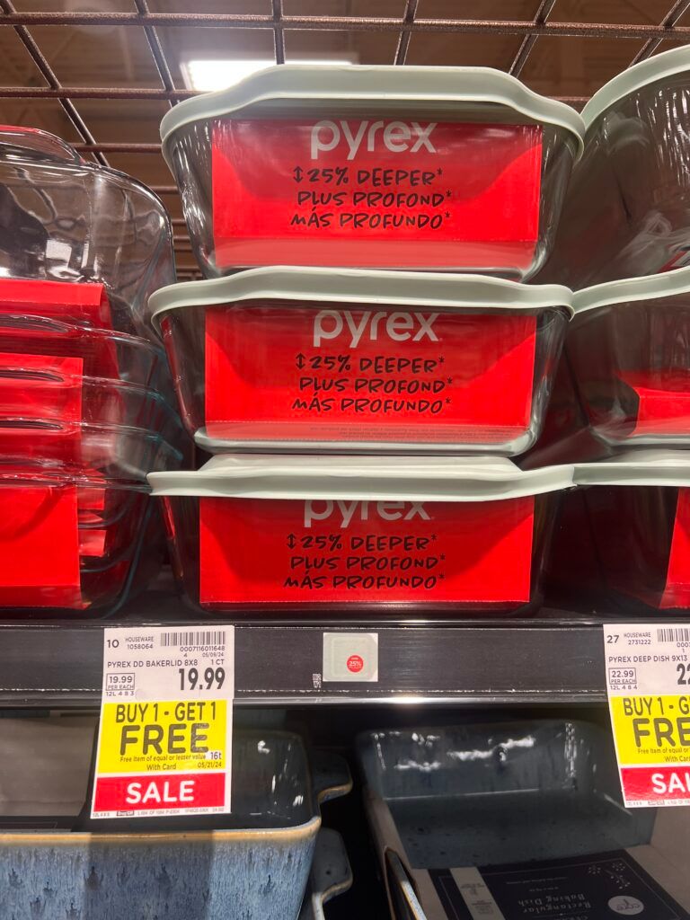 Pyrex B1g1 Free Kroger Shelf images