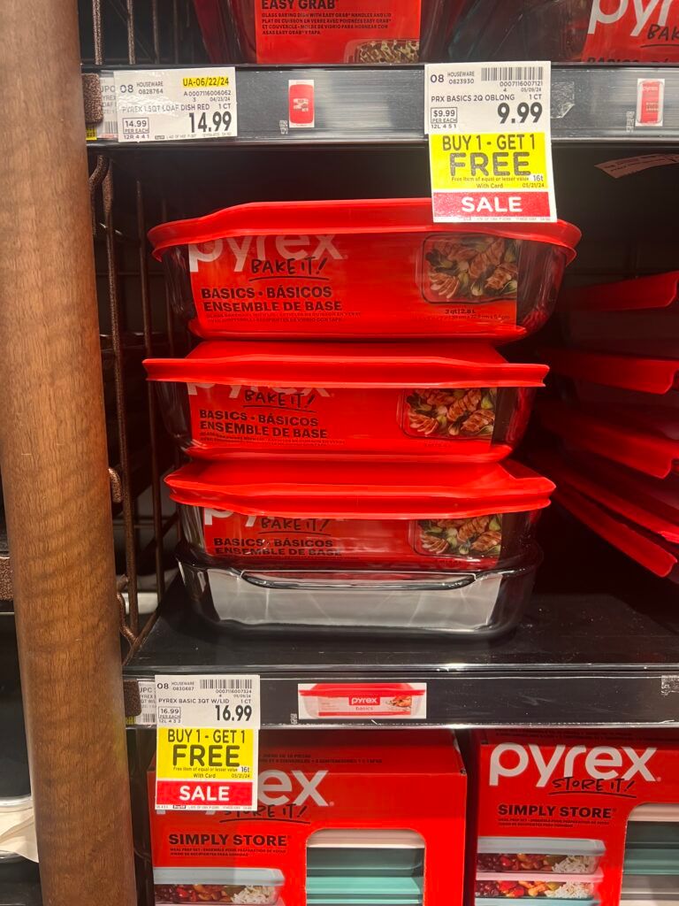 Pyrex B1g1 Free Kroger Shelf images