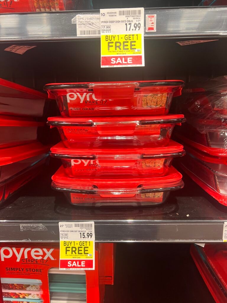 Pyrex B1g1 Free Kroger Shelf images