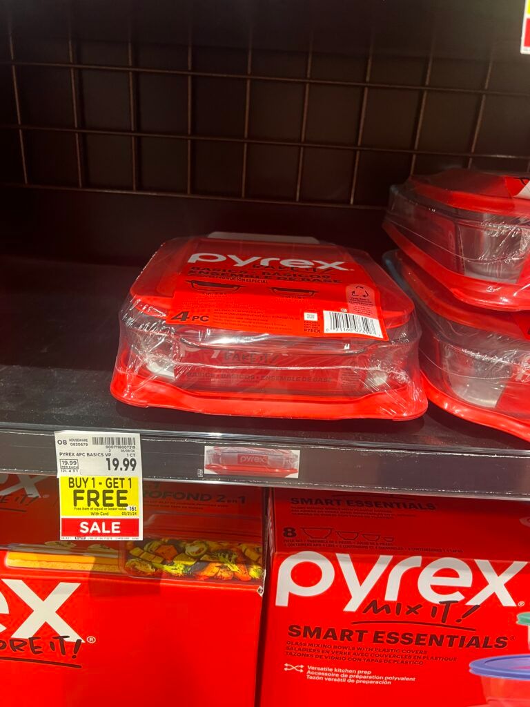 Pyrex B1g1 Free Kroger Shelf images