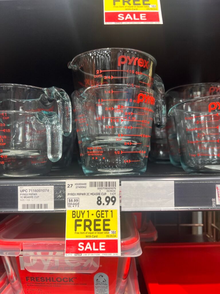 Pyrex B1g1 Free Kroger Shelf images