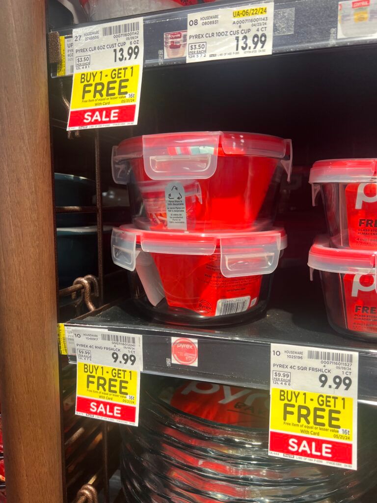 Pyrex B1g1 Free Kroger Shelf images