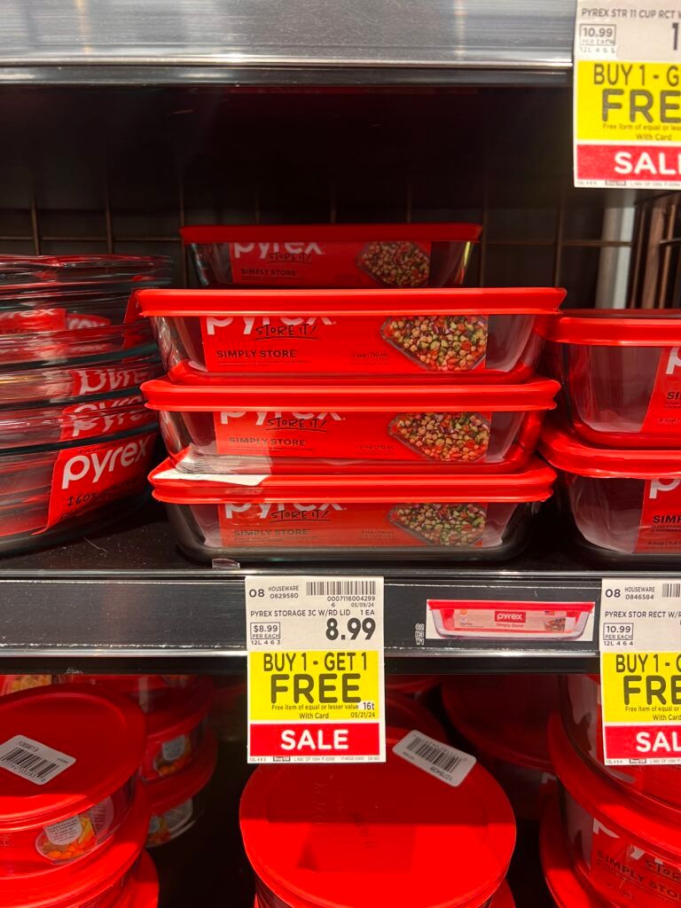 Pyrex B1g1 Free Kroger Shelf images