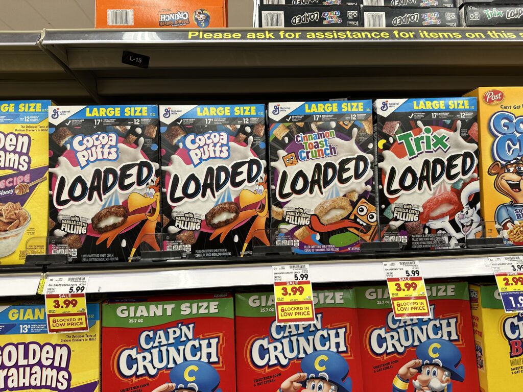 gm loaded cereal kroger shelf image