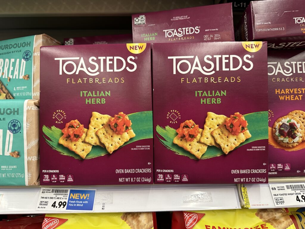 toasteds crackers kroger shelf image