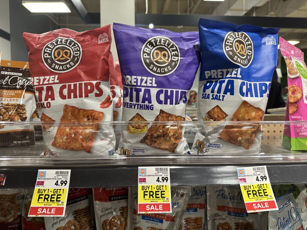 pretzelized pretzel pita chips kroger shelf image