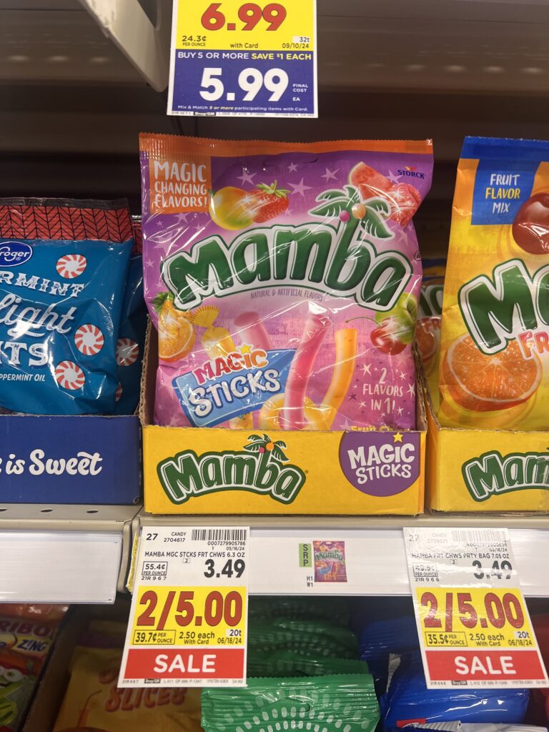 Mamba Fruit Chews kroger shelf image