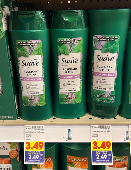 Suave Shampoo and Conditioner Kroger Shelf Image
