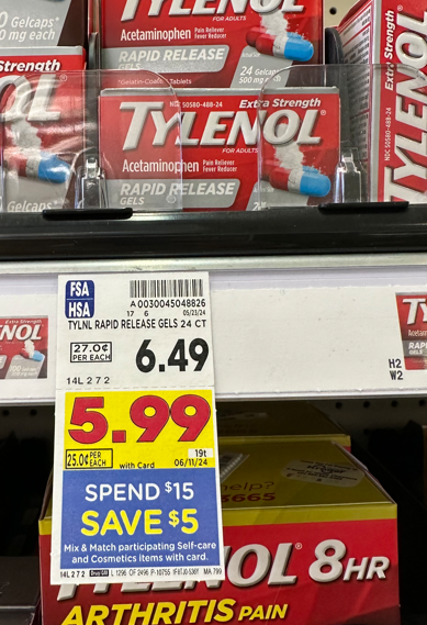 Tylenol Kroger Shelf Image