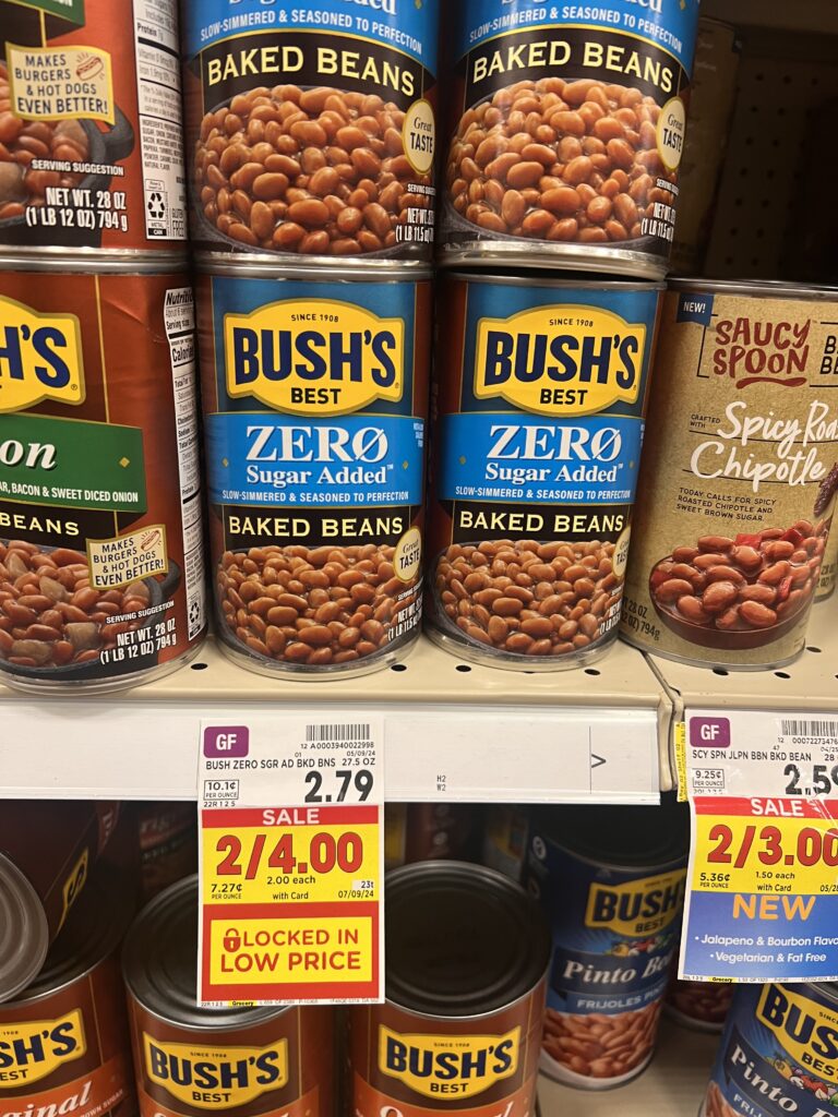 bush's and kroger baked beans shelf image (1)