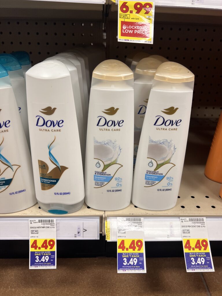 dove shampoo and conditioner kroger shelf image (1)