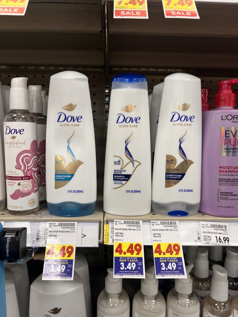dove shampoo and conditioner kroger shelf image (1)