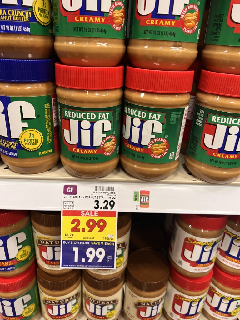 jif peanut butter (2) kroger shelf image