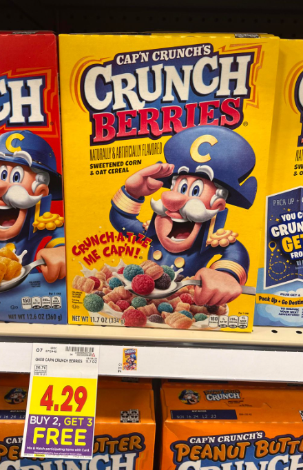 quaker Cap'n Crunches Cereal Kroger Shelf Image