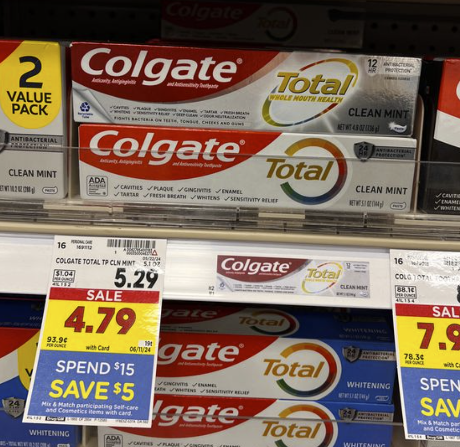 Colgate Total Toothpaste Kroger Shelf Image