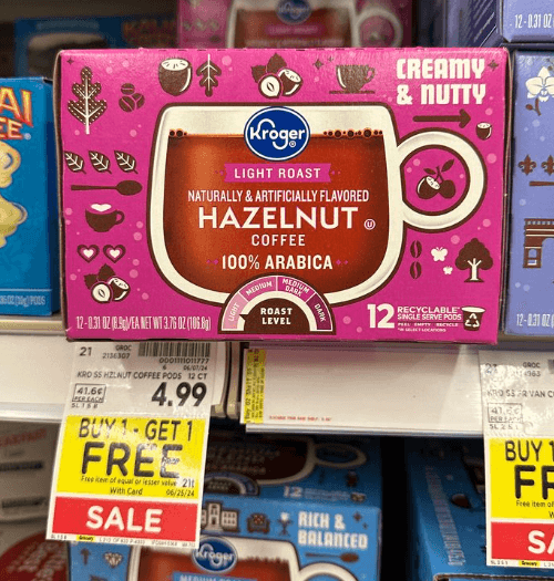 Kroger Coffee K-cups shelf image